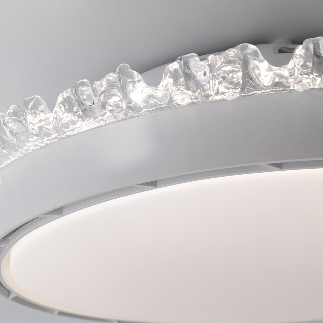 Minimalist Bladeless Ceiling Fan Lamp with Light - White