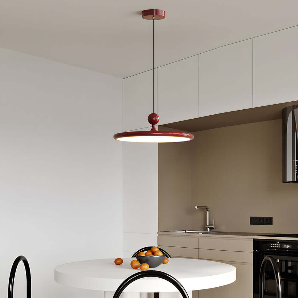 UFO Disc Pendant Light — Iron, Acrylic, 15.75" Wide, 3-Step Dimming (3000K/4500K/6000K), RA≥97