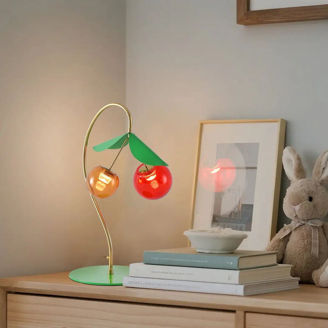Modern Nordic Dual-Head LED Table Lamps with Stained Glass Design - Creative Cherry Style Luxe