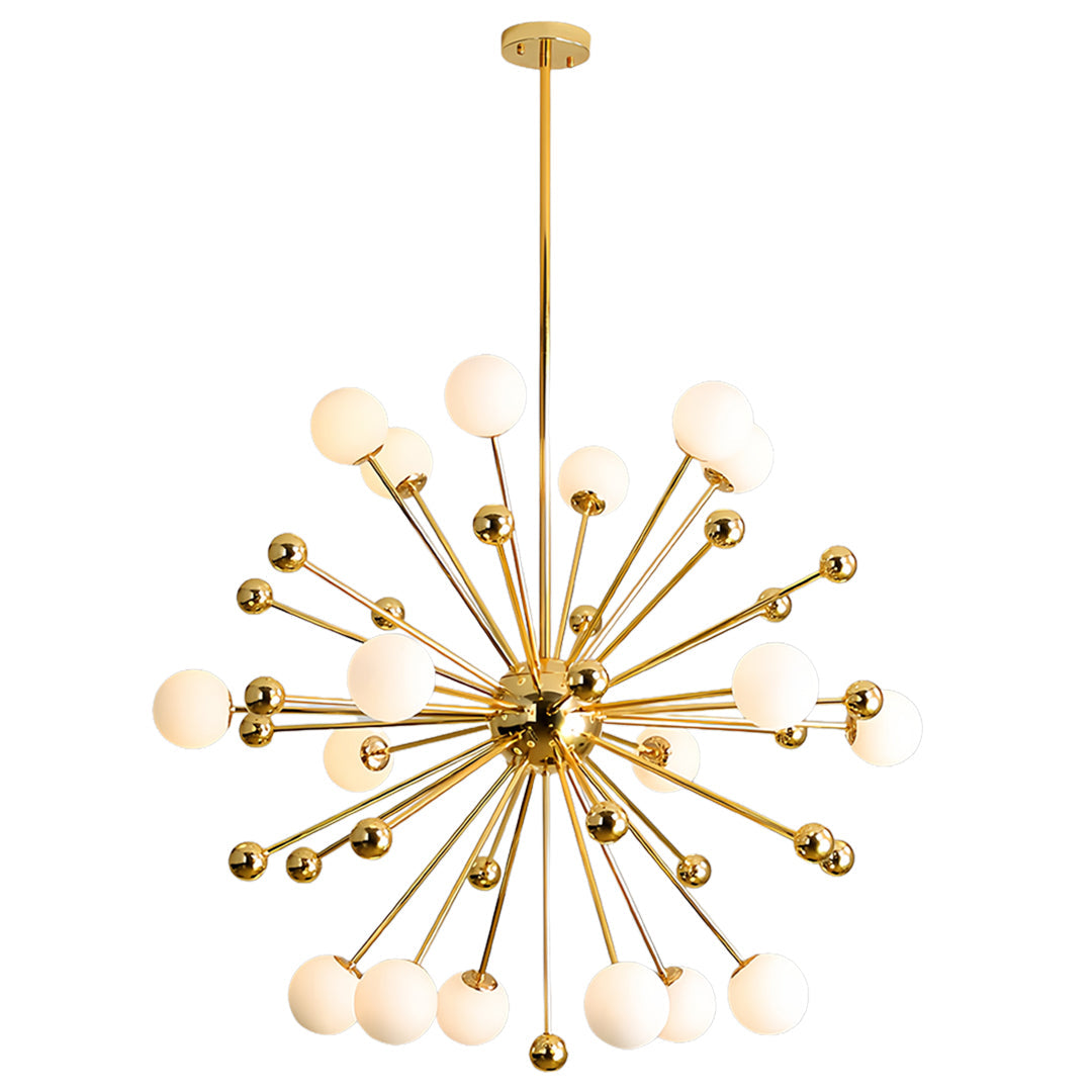 Dandelion Sputnik Chandelier — Gold-Plated Iron, 12-Light, G9 LED, Adjustable Height