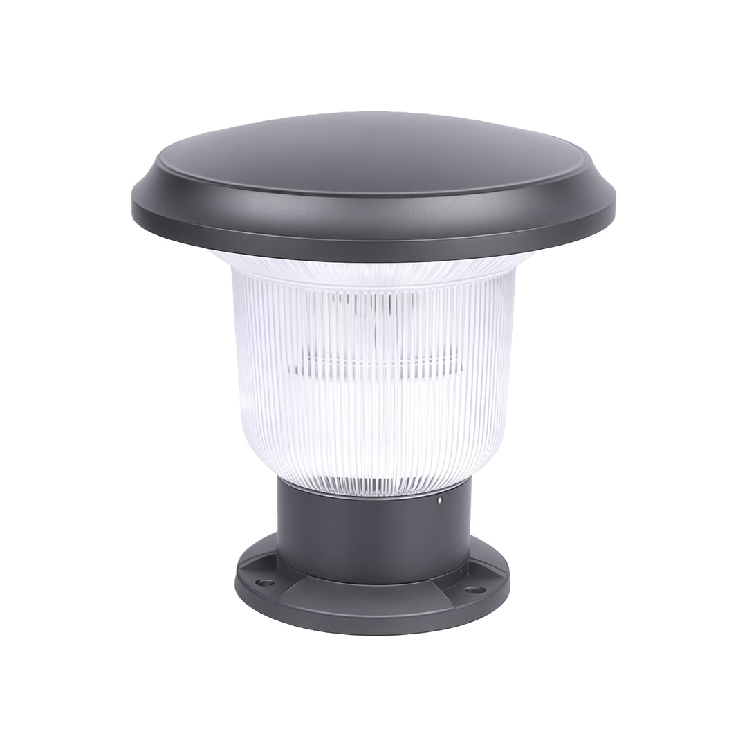 Outdoor Pillar Light — Aluminum, Solar or Hardwired E27, IP65 Weatherproof, Black / Gray