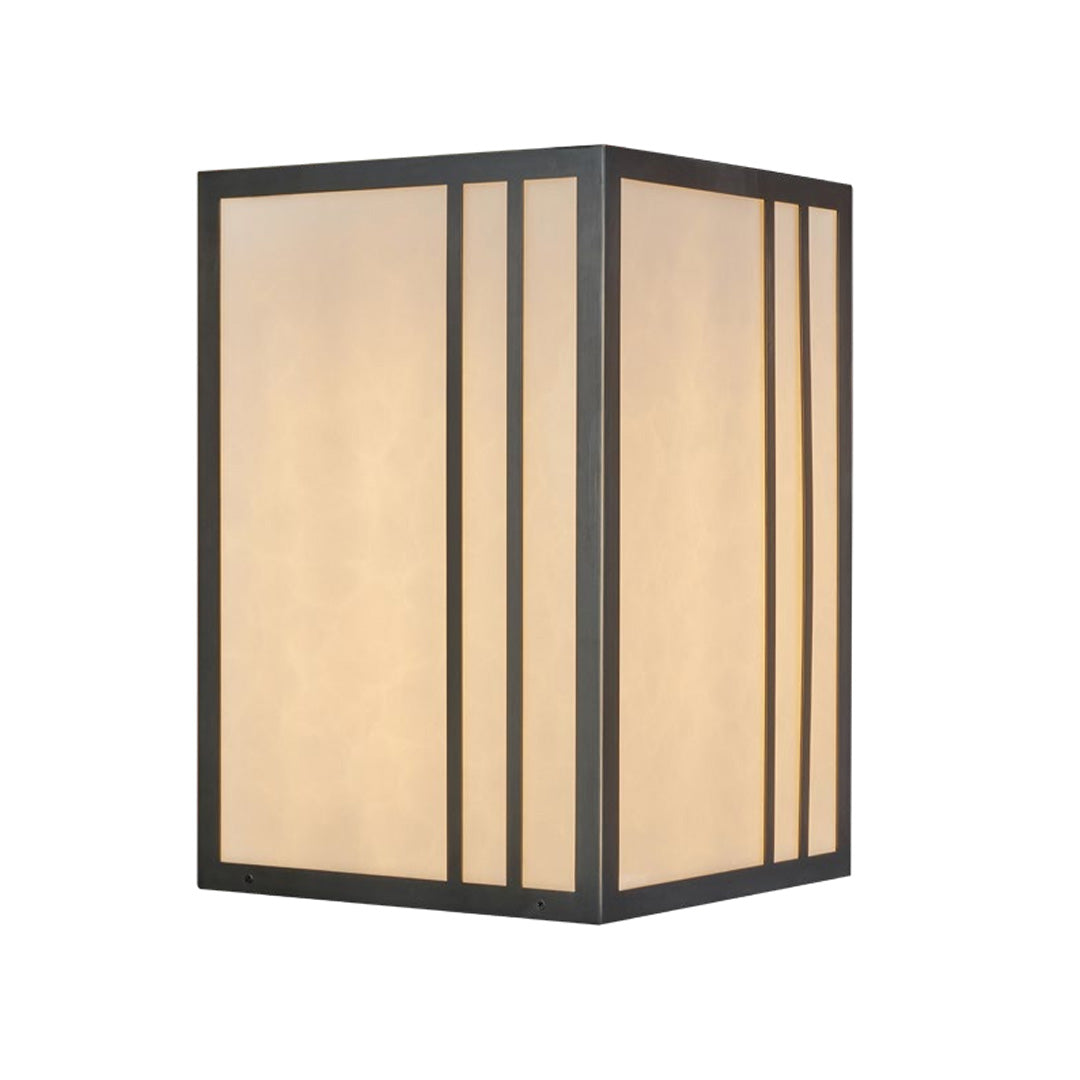 Faux Marble Outdoor Pillar Light — Solid Copper, 5W LED, IP55, 23.6", Warm White 3000K
