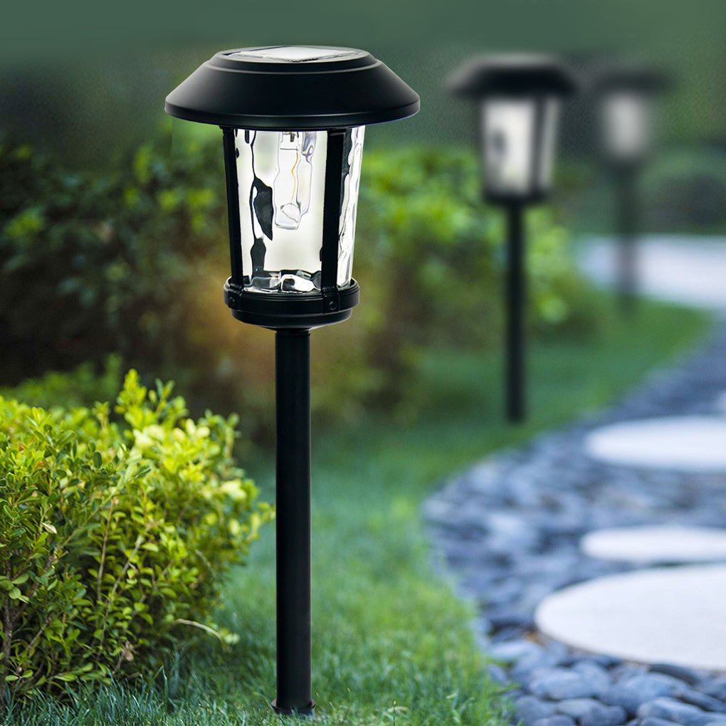 stylish solar post lights with elegant water glass lens