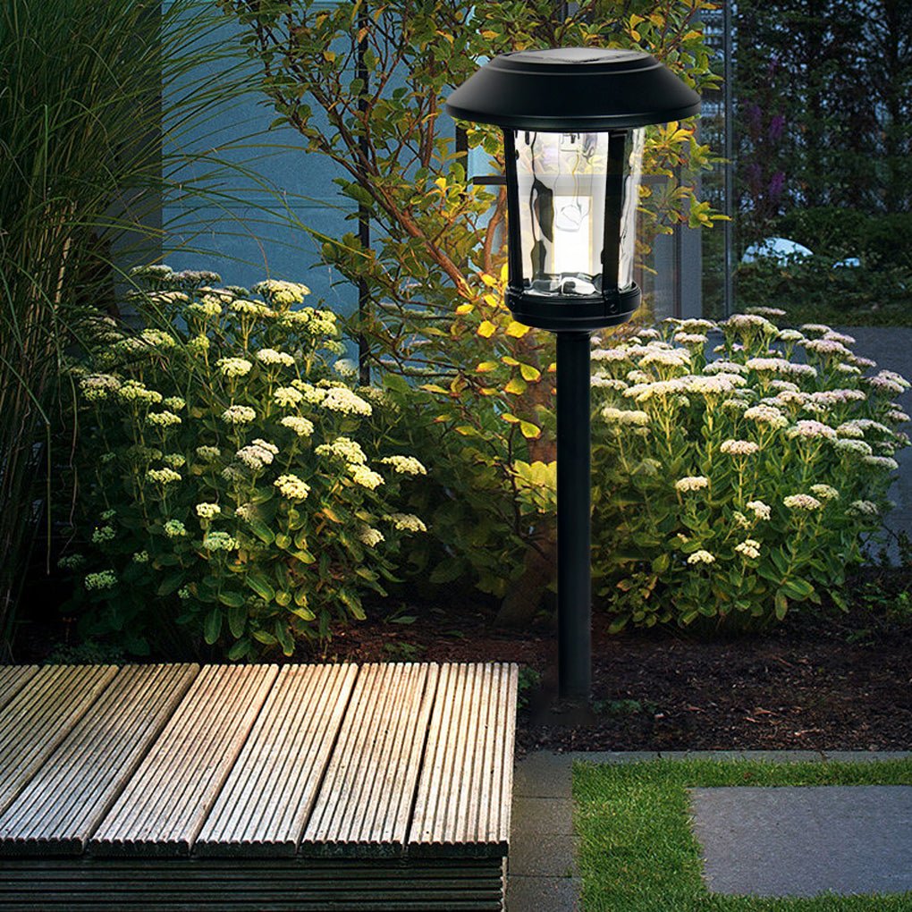 stylish solar post lights with elegant water glass lens