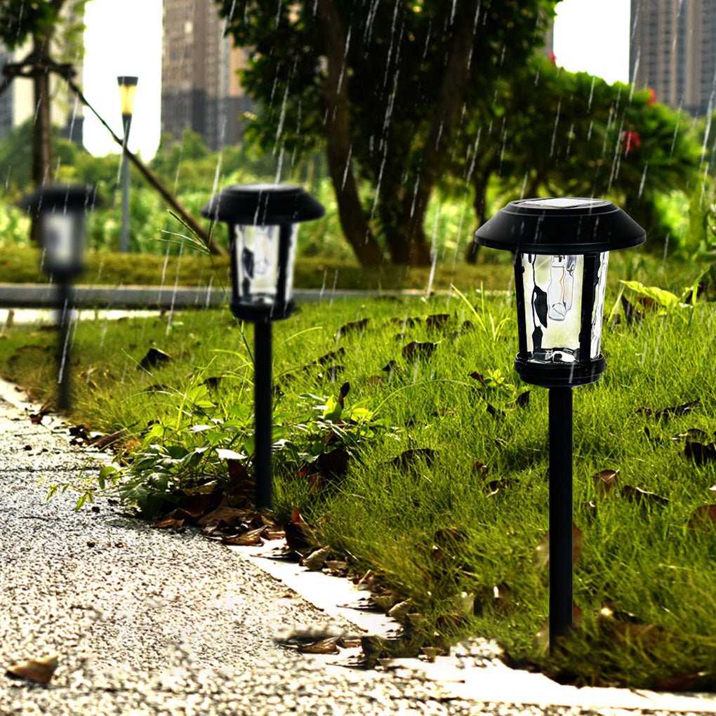 stylish solar post lights with elegant water glass lens