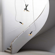 Cylindrical Minimalist Pendant Light — Black Metal and Clear Glass, 1-, 2-, or 3-Head, 5W G9 Warm Light