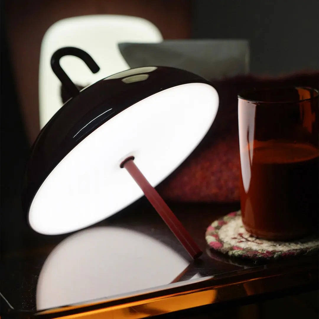 Portable USB Rechargeable Dimmable LED Touch Table Lamp with Umbrella Design Luxe