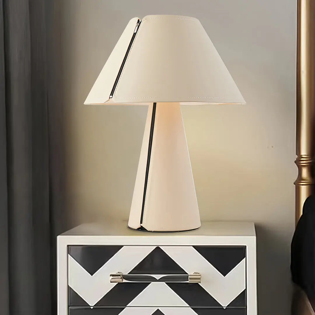 Elegant Modern White Table Lamp with Pleated Shade for Bedroom Bedside Luxe