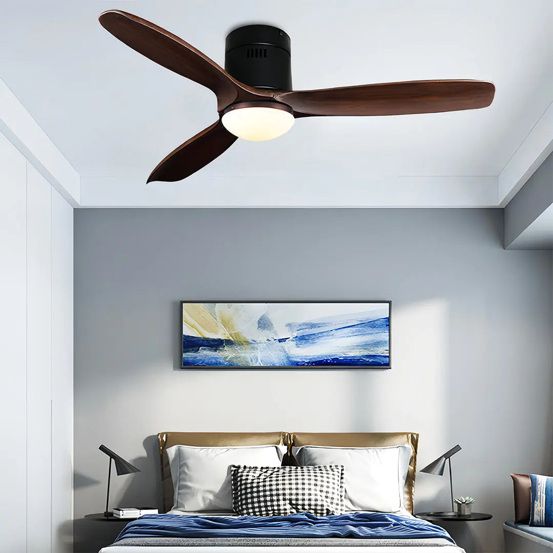 Modern 3-Blade Wood Ceiling Fans with Light - Fandelier Style Luxe