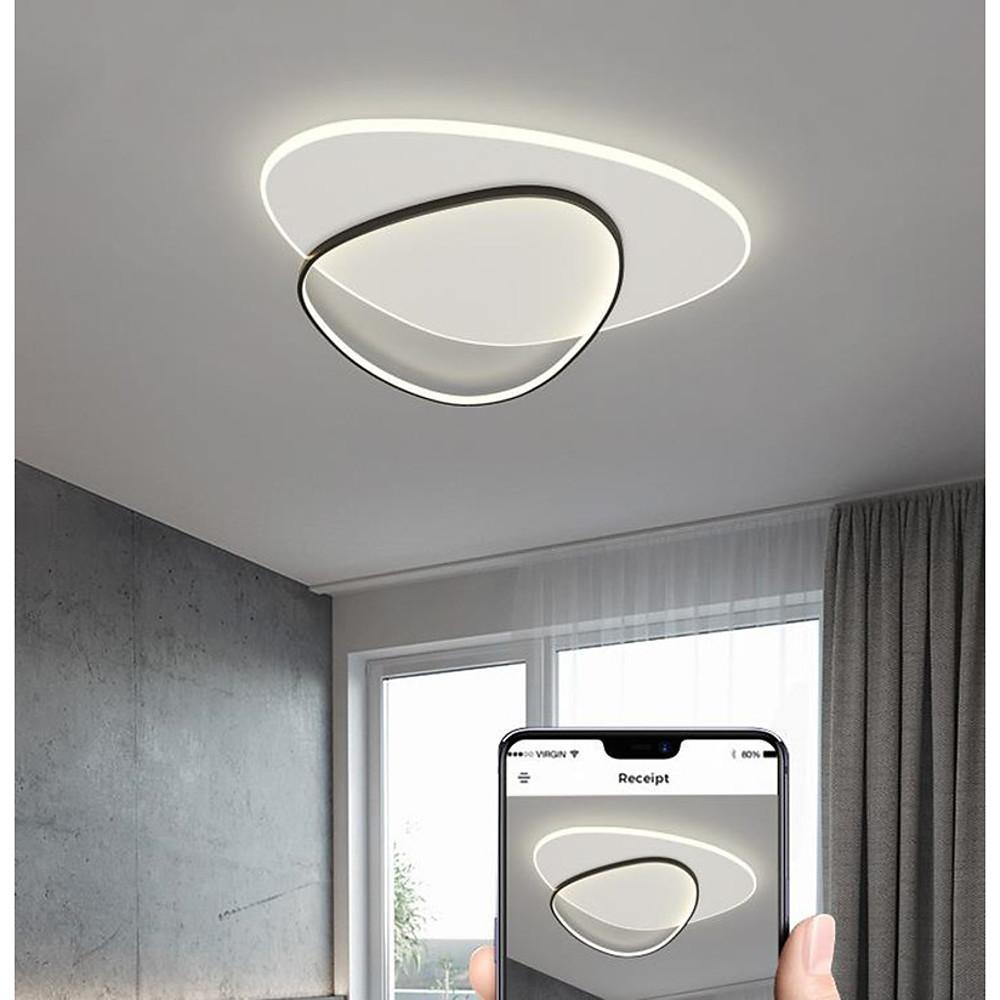 Rounded Triangle LED Flush-Mount Ceiling Light — Aluminum Alloy & Acrylic, 30/38W, 3000K/4000K/6000K, 18" or 22"