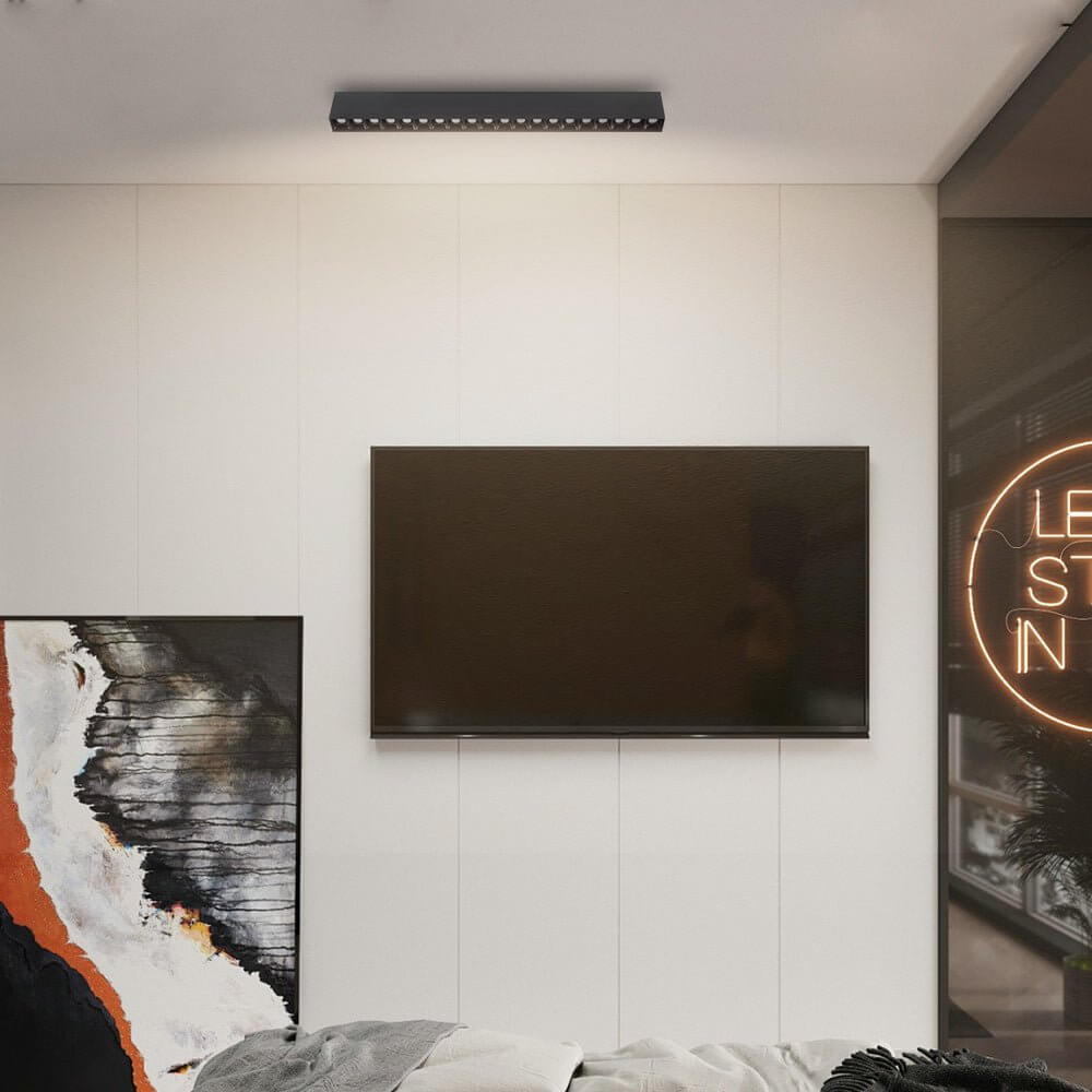 Linear LED Ceiling Downlight Fixture for Surface Mounting