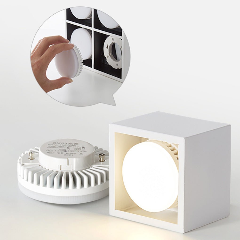 Detachable Surface-Mount Downlight Spotlight — Aluminum, GX53 LED, 3-Step Dimming, No Main Lighting