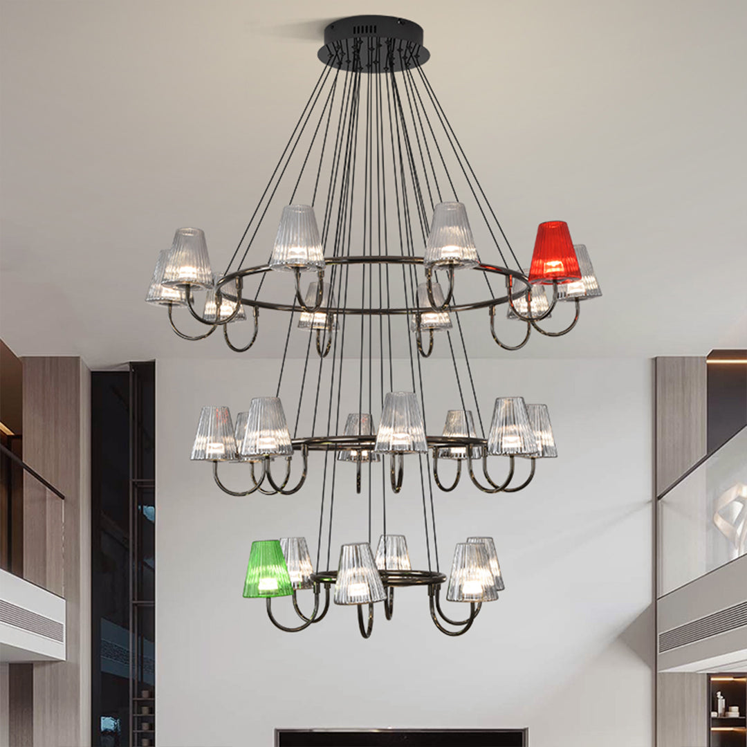 Branch Chandelier — Glass, 6/8/10-Light, Multi-Layer, Tri-Color Dimming, Adjustable Height