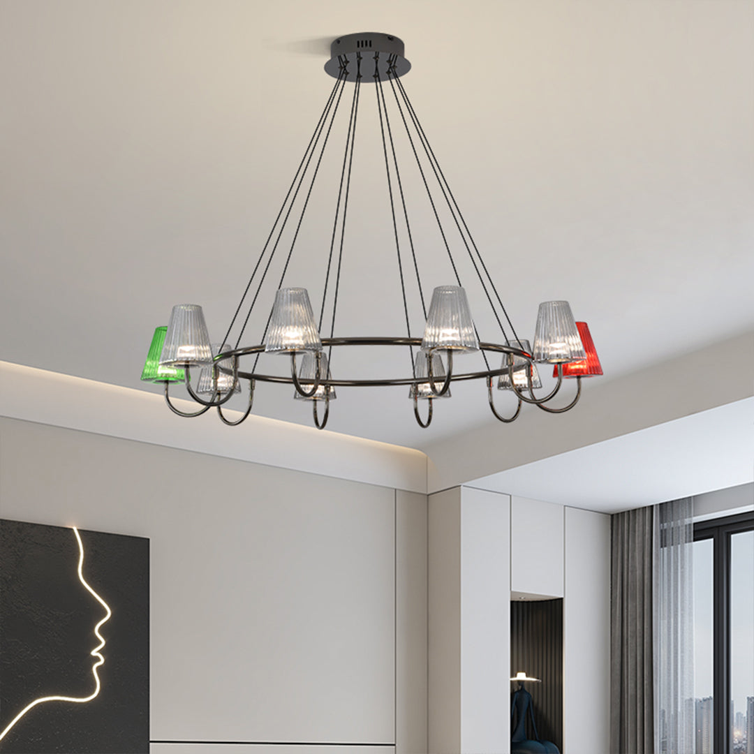 Branch Chandelier — Glass, 6/8/10-Light, Multi-Layer, Tri-Color Dimming, Adjustable Height