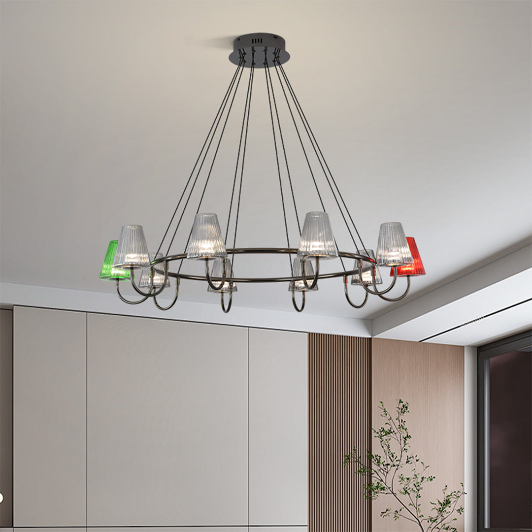 Branch Chandelier — Glass, 6/8/10-Light, Multi-Layer, Tri-Color Dimming, Adjustable Height