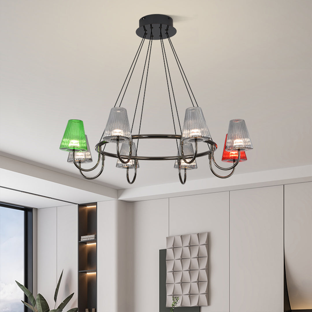 Branch Chandelier — Glass, 6/8/10-Light, Multi-Layer, Tri-Color Dimming, Adjustable Height