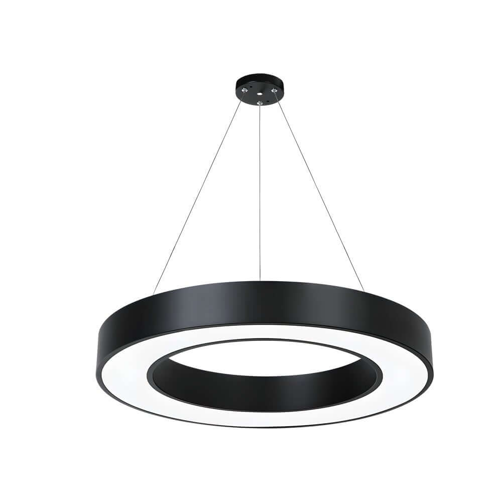suspended round ring led pendant light for office and gym spaces