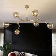 Molecule Sputnik Chandelier — Blown Glass, Metal, 6-Light, 55" Wide, E26/E27