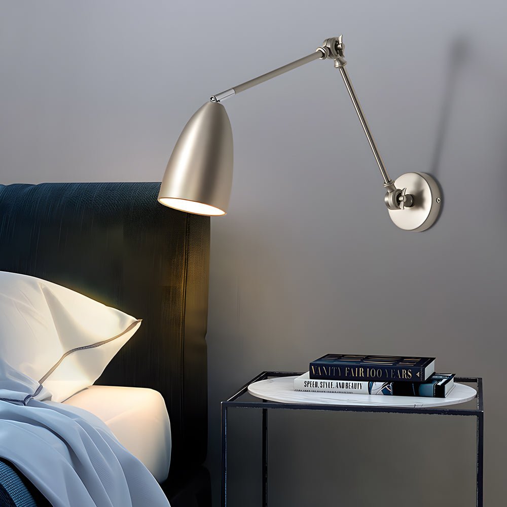 swing arm wall lamp long 1 bulb rod rocker arm wall mounted sconce with 3 adjustable joints