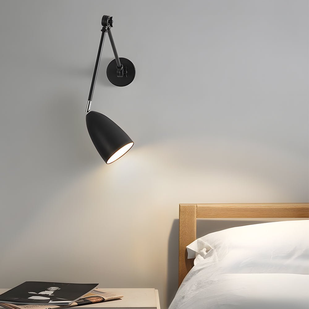swing arm wall lamp long 1 bulb rod rocker arm wall mounted sconce with 3 adjustable joints