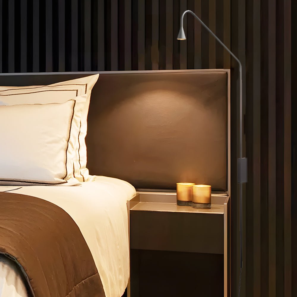 swing long arm austere wall lamp black gold