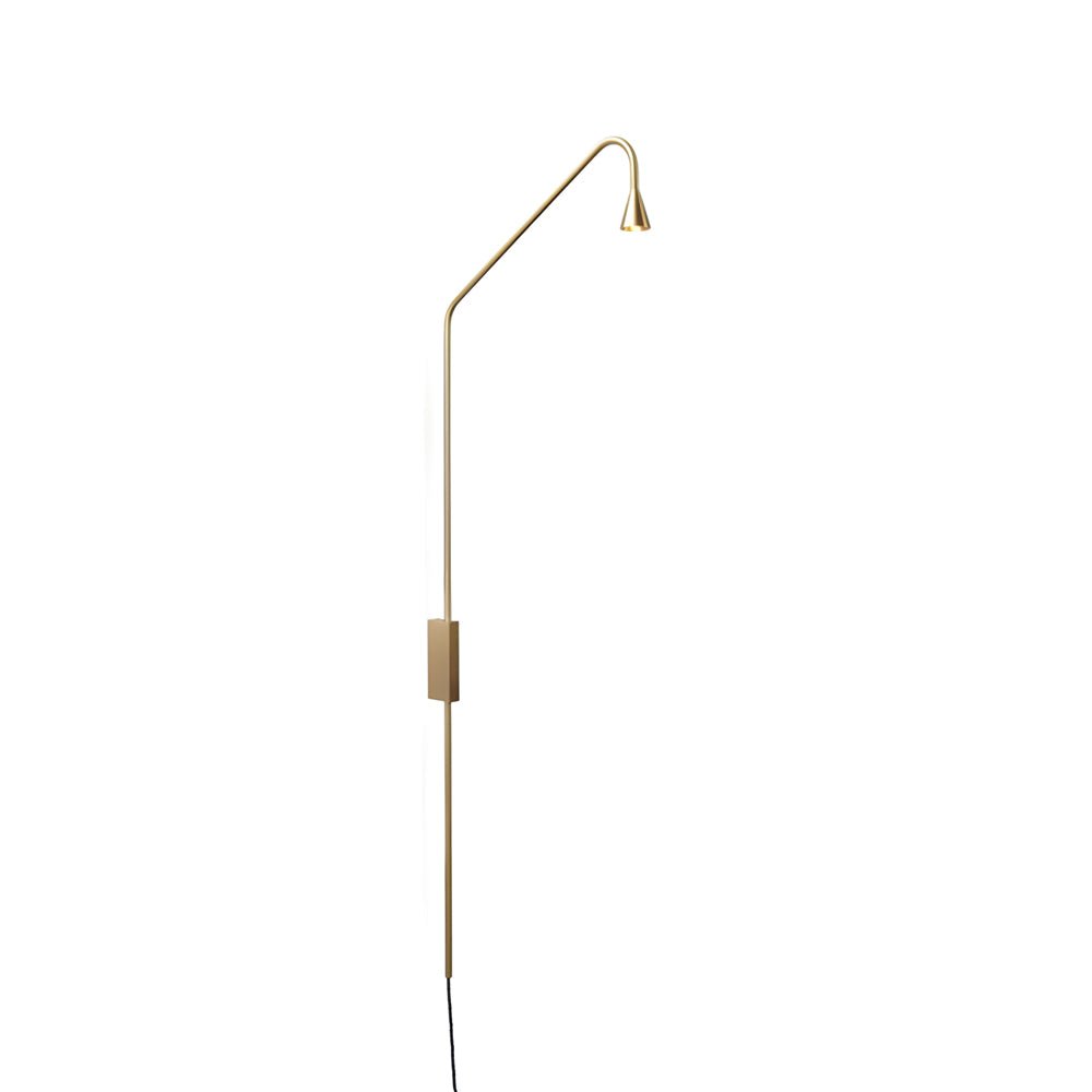 swing long arm austere wall lamp black gold