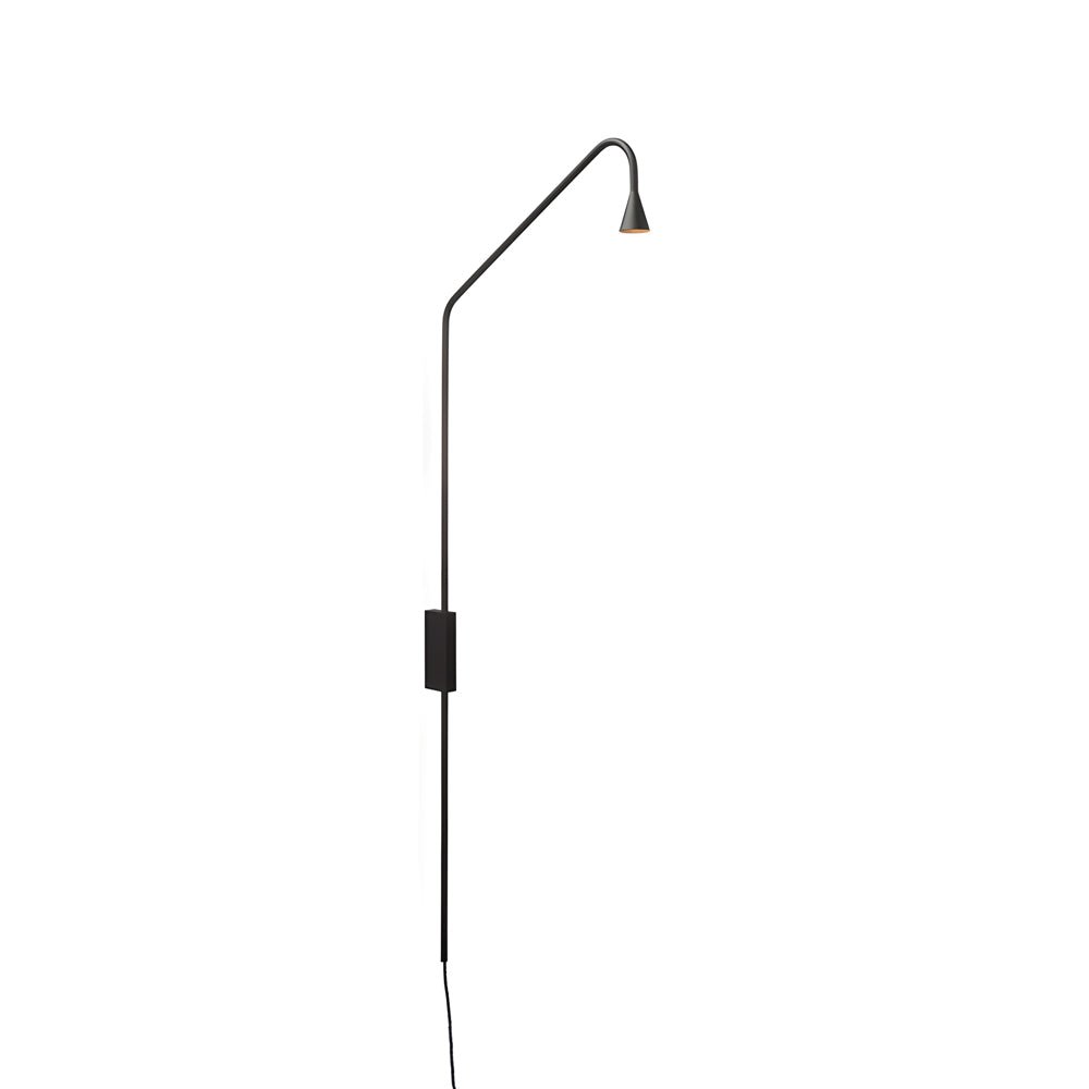 swing long arm austere wall lamp black gold
