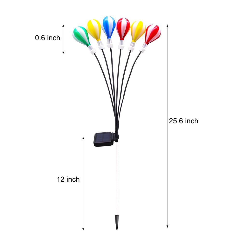 swinging solar led hot air balloon lights 2 pack for outdoor gardens