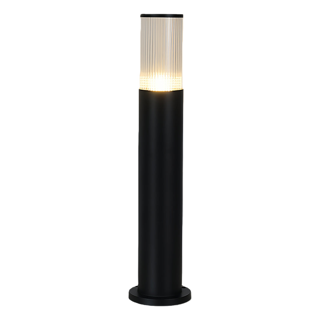 Cylindrical Outdoor Bollard Path Light — Aluminum & Acrylic, E27, IP65, 3 Heights (16", 24", 31")