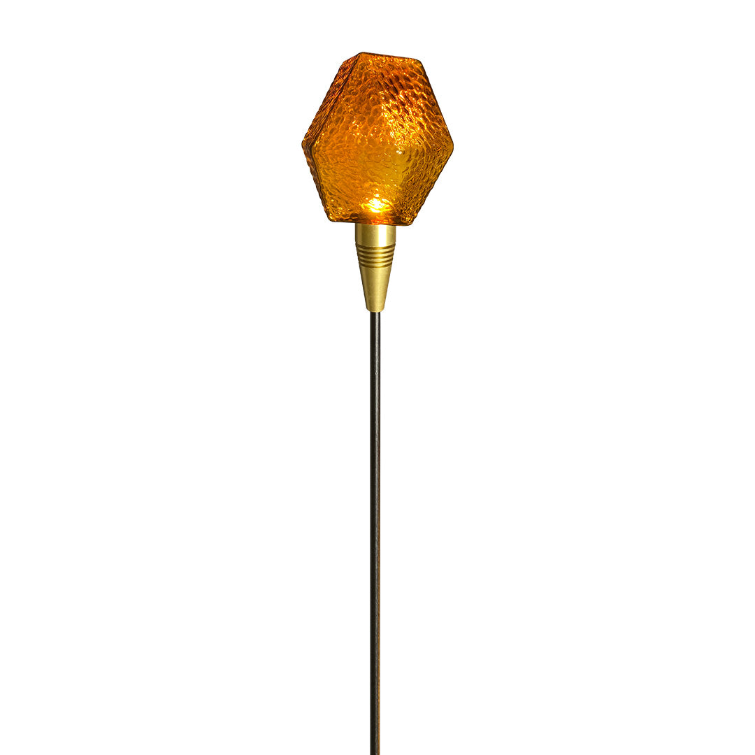 Diamond-Cut Glass Sphere Path Light — Aluminum, 2W LED, IP65, Adjustable Height, DC24V Hardwired