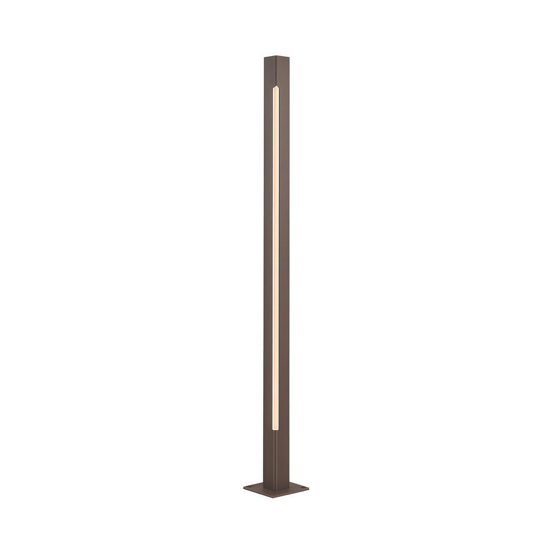 Outdoor LED Bollard Light — Aluminum, IP65, CRI 90, DC24V Hardwired, 5W–12W, 13.8"–35.4" Heights, Sand Coffee or Sand Gray