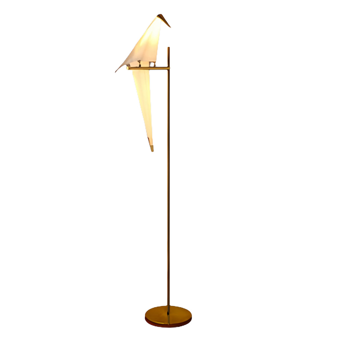 Origami Crane Wall Sconce — PP & Metal, Gold Accent, LED 6W, 3000K Warm White