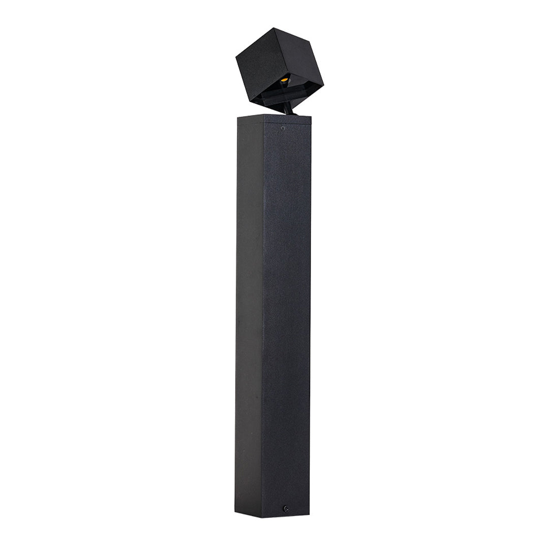 Minimalist LED Bollard Path Light — Sand-Black Aluminum, Glass Shade, 3000K, IP65, 7W / 10W