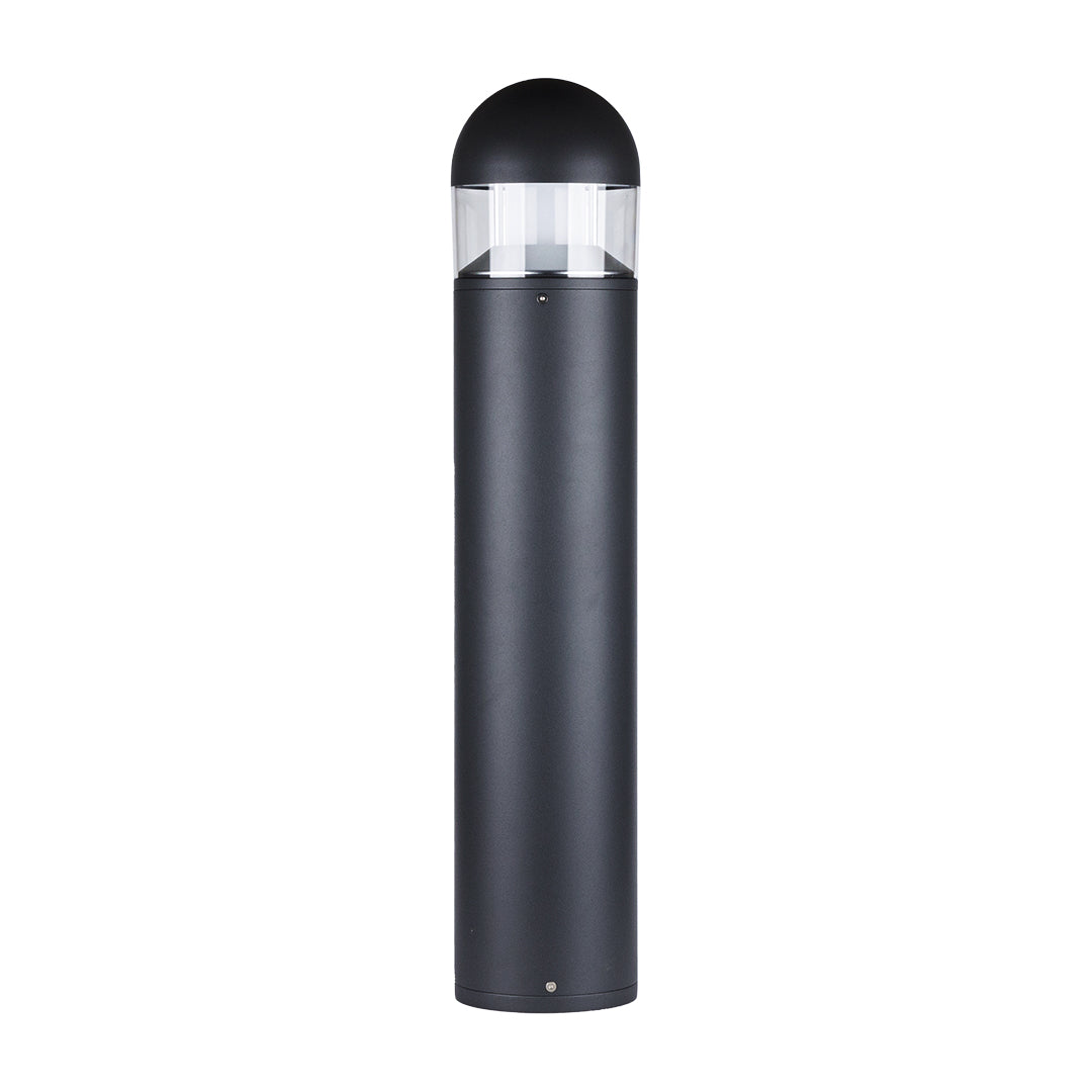 31" Minimalist Outdoor Bollard Light — Die-Cast Aluminum, 8W CREE LED, 3000K, IP65, Flat or Round Top