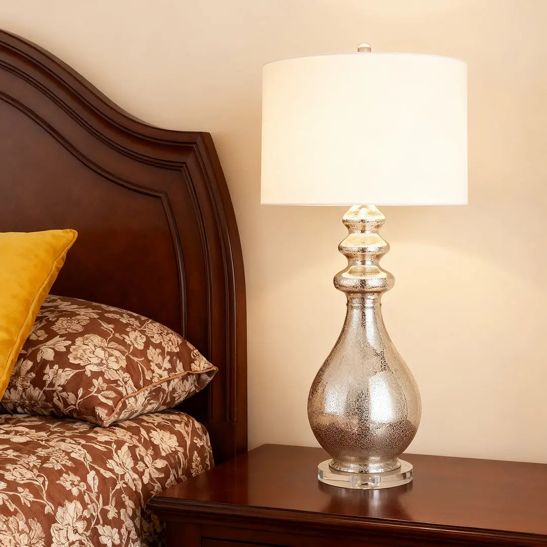 Unique Modern Silver Table Lamp with Polished Finish Luxe