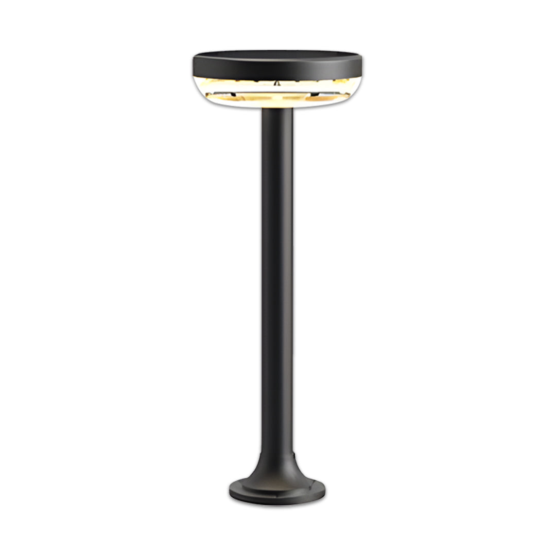 Black Solar Outdoor Path Light — Aluminum & ABS, LED, IP65 Weatherproof, 10-Hour Runtime