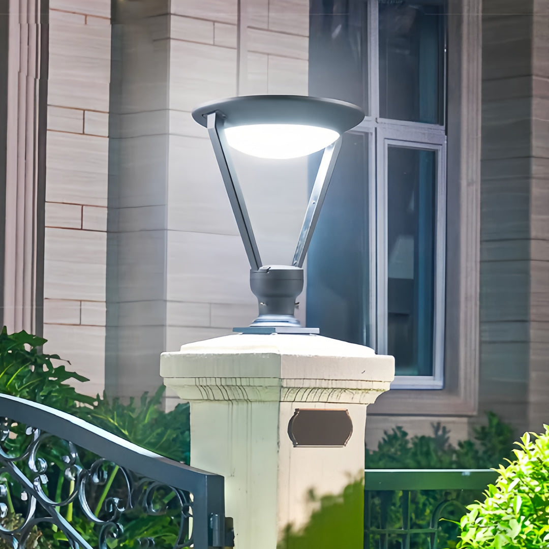 Vintage Outdoor Pillar Light — Die-Cast Aluminum, Solar / Hardwired, 50W, IP55, 3000K / 6000K, 16.54" × 20.87"