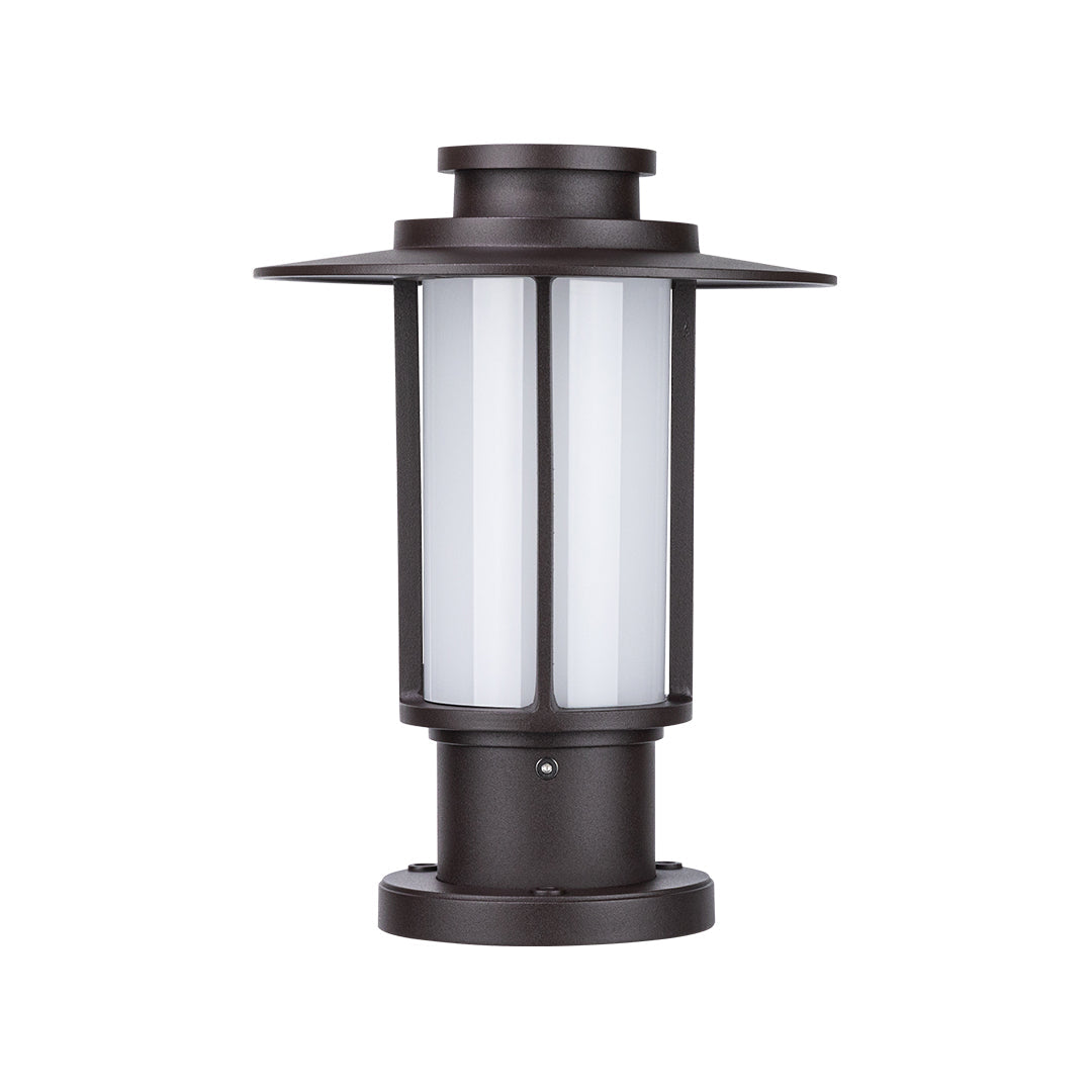 Minimalist Dome Bollard Path Light — Die-Cast Aluminum, Brown, E27, IP54, 12.6" or 31.5" Height