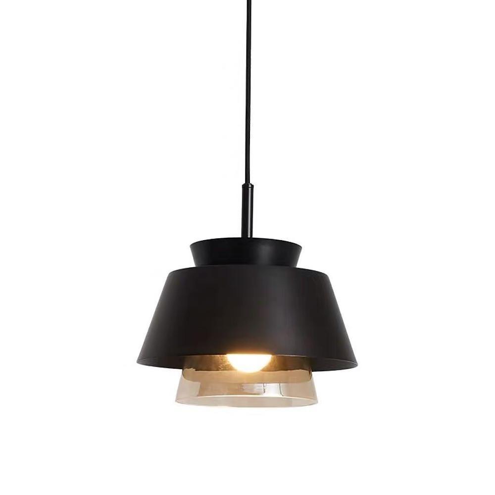 Minimalist Industrial Mini Pendant — Metal and Glass, 1-Light LED, 59" Adjustable Cord, E26/E27, 10W