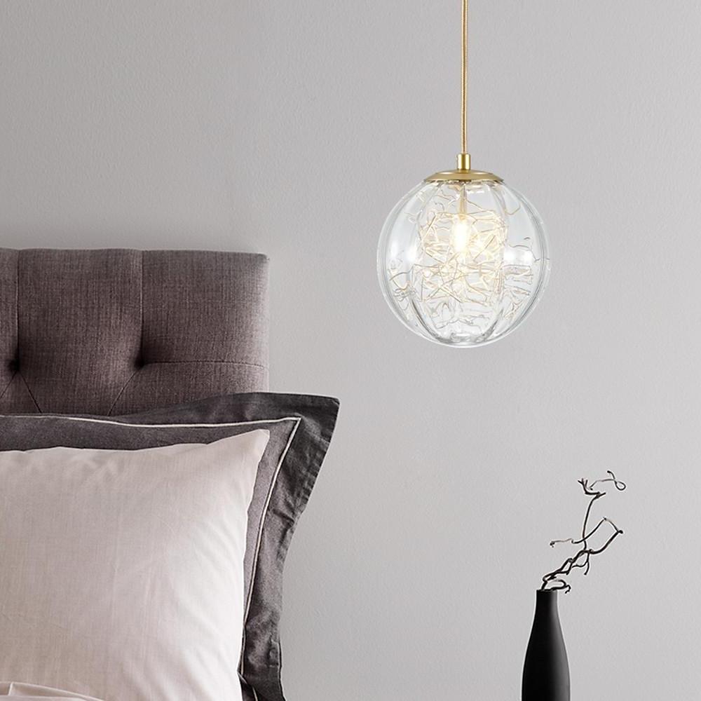 Glass Globe Multi-Light Pendant — Clear Glass, 6" Diameter, Adjustable 39" Cord