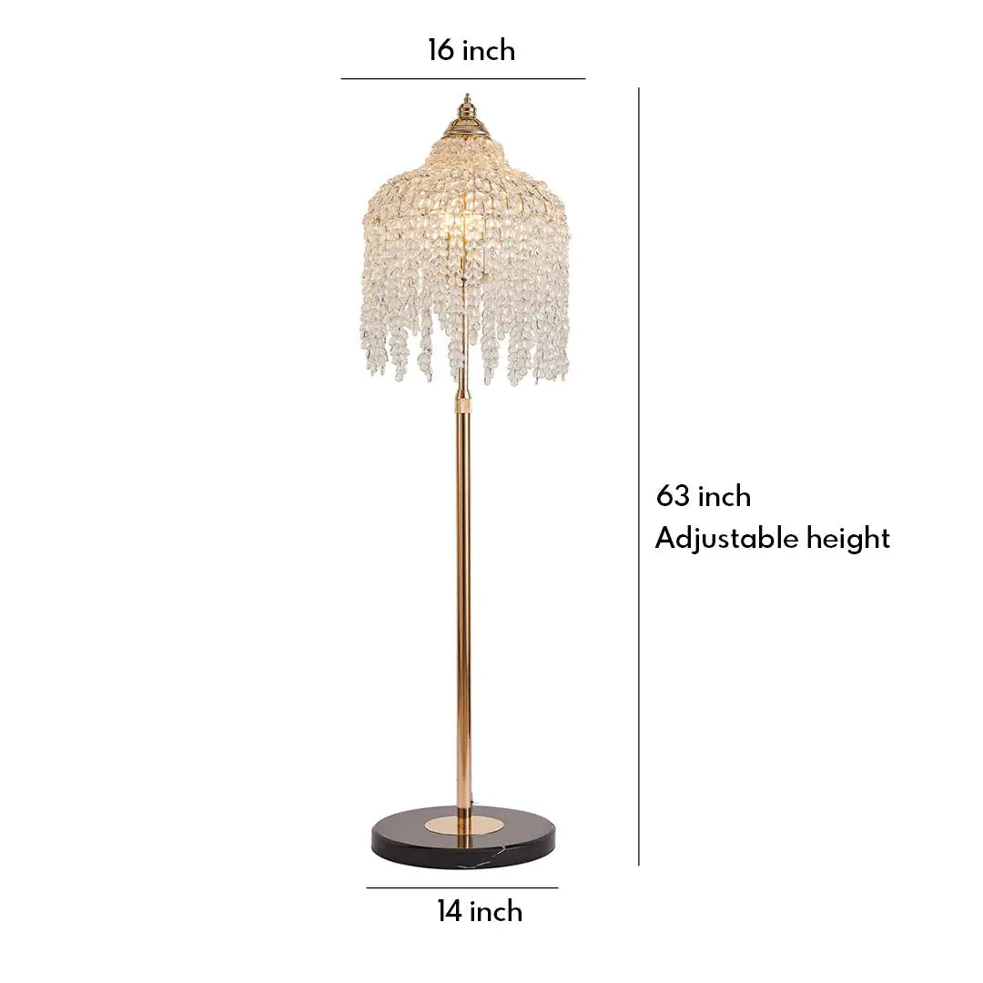 Luxury LED Floor Crystal Lamps with Decorative Hardware Lighting Luxe