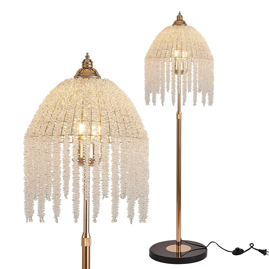 Luxury LED Floor Crystal Lamps with Decorative Hardware Lighting Luxe