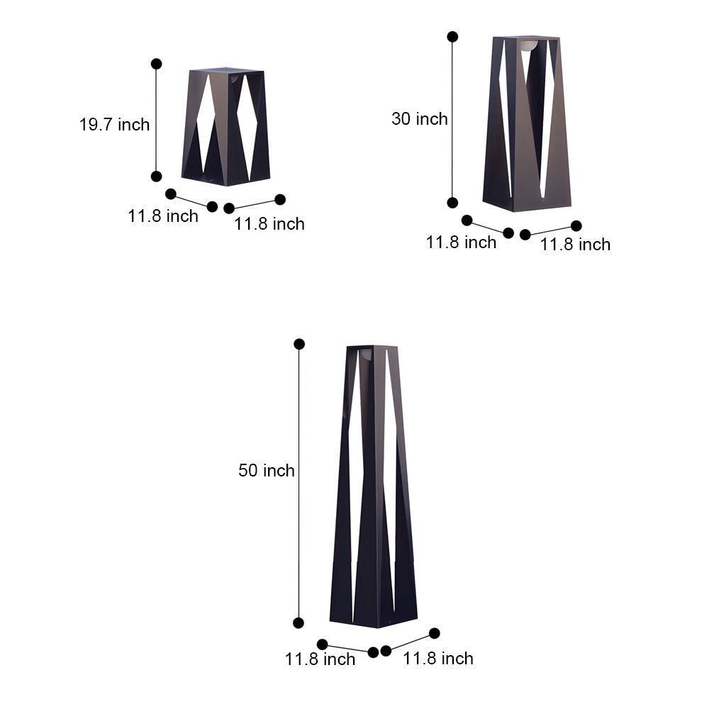 Minimalist Outdoor Bollard Light — Stainless Steel & Acrylic, LED 3000K, IP65, Solar or Hardwired, 19.7" / 29.9" / 50"