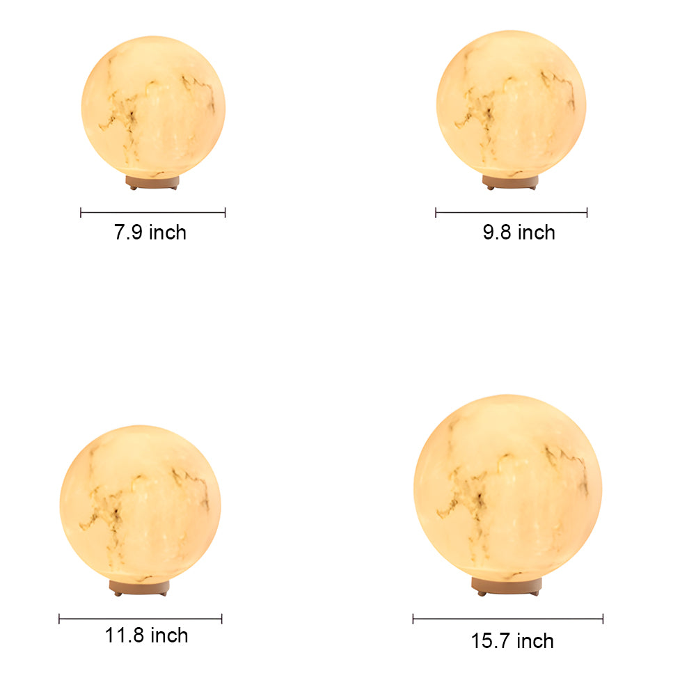 Faux Marble Moon Globe Waterproof Outdoor Pillar Light