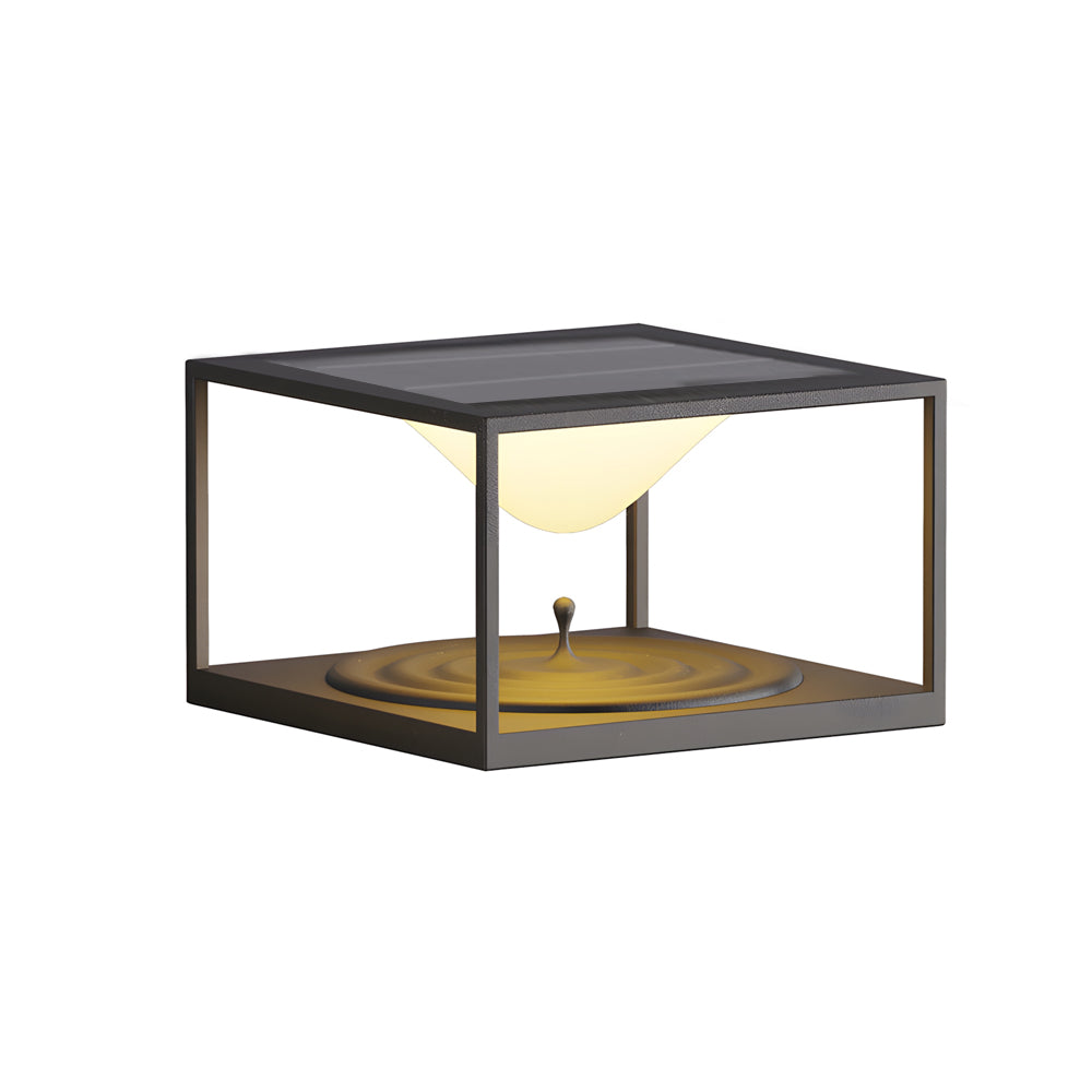 Square Pillar Post Light — Stainless Steel & Acrylic, Solar / Hardwired, LED 3000K, IP65 Weatherproof