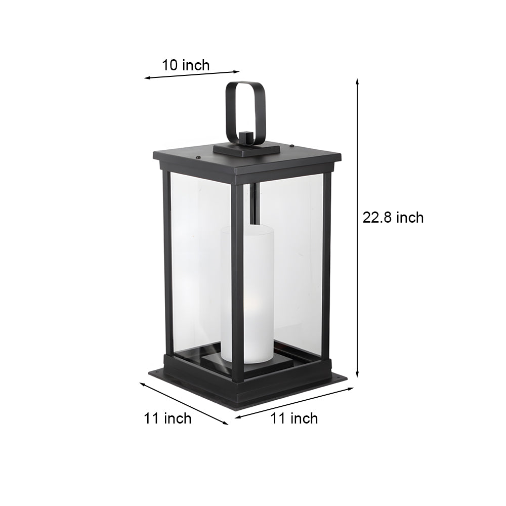 Modern Minimalist Outdoor Lantern — Die-Cast Aluminum and Glass, E27, 7W LED, IP54 Weatherproof, 3000K Warm White