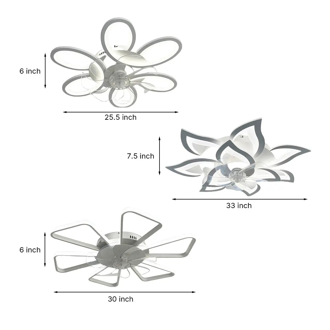 Modern White Ceiling Fan with Light and Remote Control - Dimmable Design Luxe