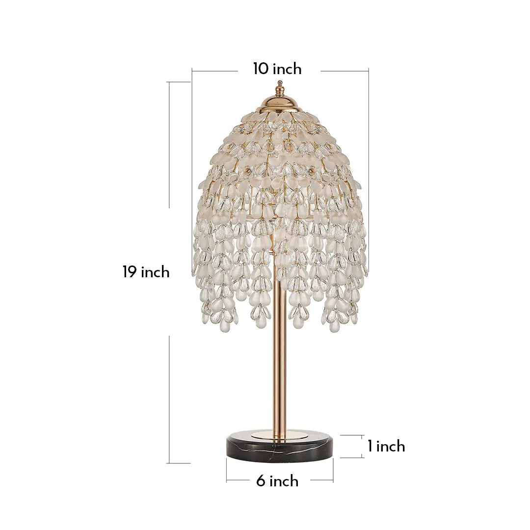 Luxury European Crystal Bedside Table Lamp in Gold Luxe