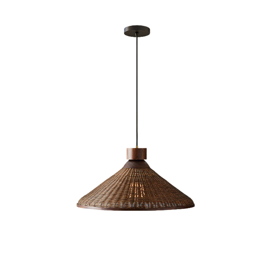Wabi-Sabi Rattan Woven Pendant Light — Handcrafted Wicker and Iron, 1- or 3-Light, 3-Step Dimming (3000K/4500K/6000K), 12W–36W