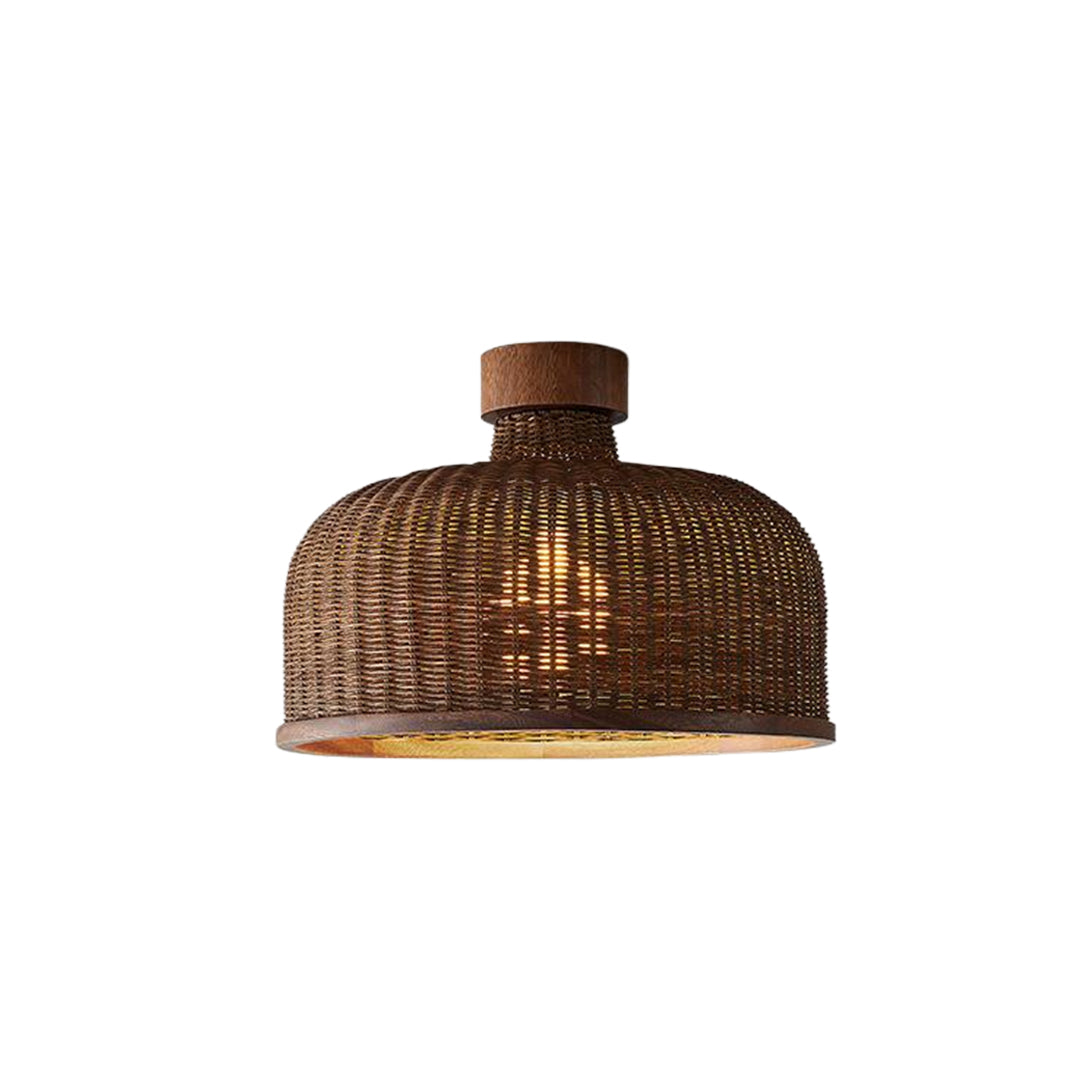 Wabi-Sabi Rattan Woven Pendant Light — Handcrafted Wicker and Iron, 1- or 3-Light, 3-Step Dimming (3000K/4500K/6000K), 12W–36W